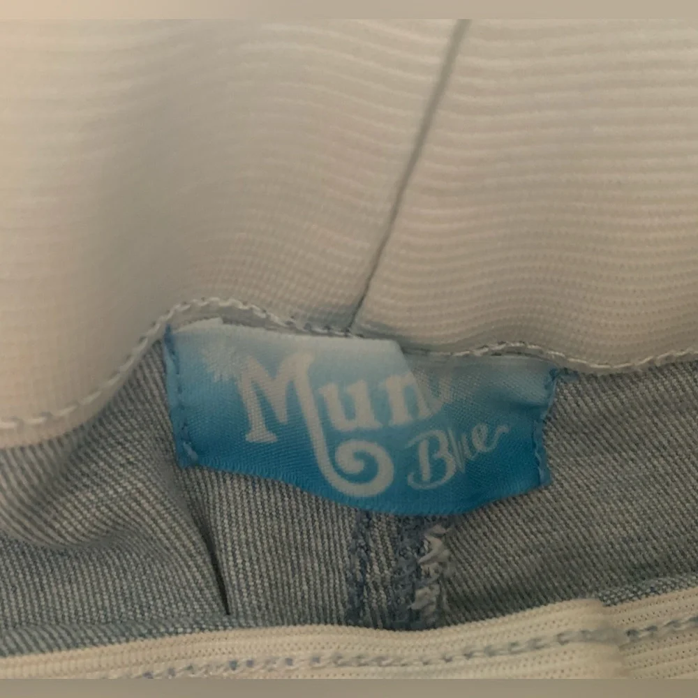 Show me your Mumu Blue jeans flare bell bottom M jeans palm pattern - Picture 8 of 8